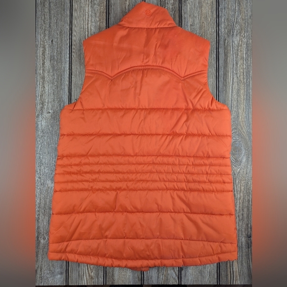 Roper Puffer Vest Size XL 14 Youth Orange Brown Lining - Picture 6 of 16